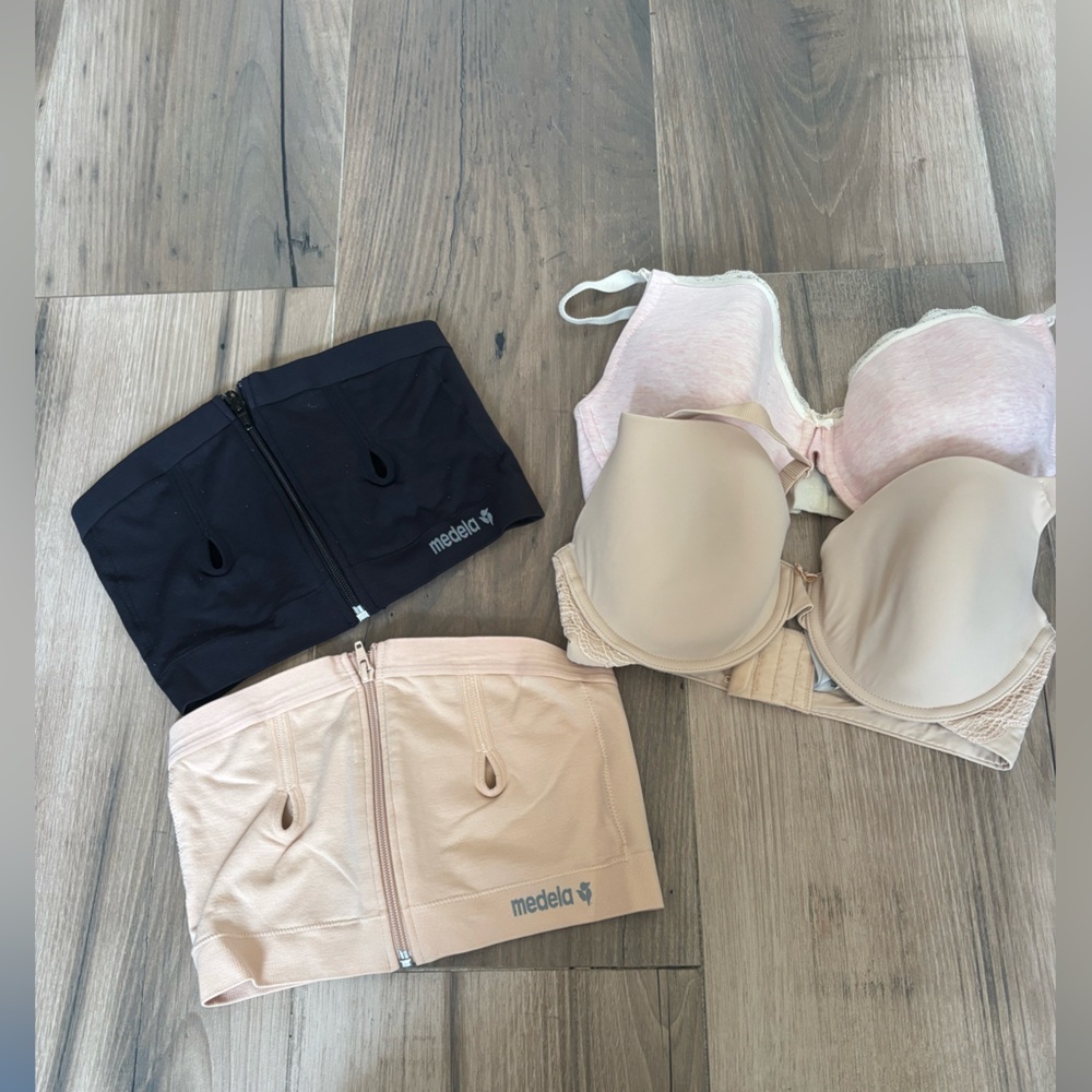 Motherhood Nursing Bra Set - Black and Beige